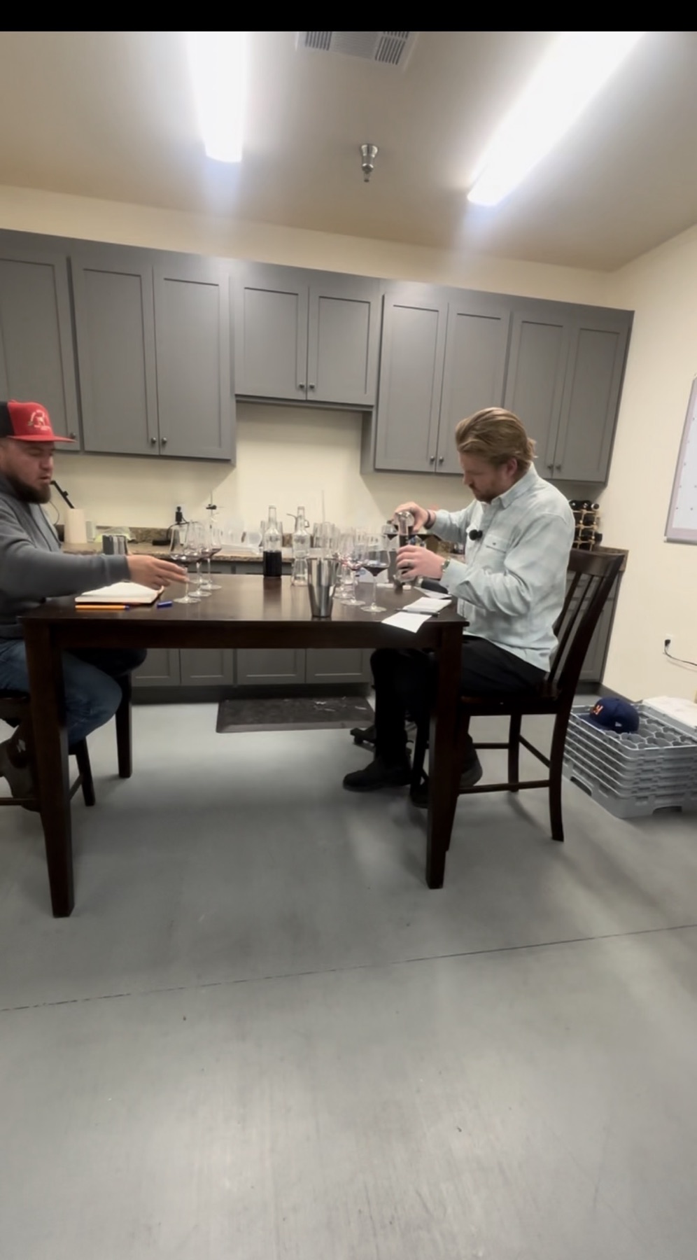 The blending team works through the final 2024 Cabernet lots, glass by glass.